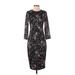 Kensie Casual Dress - Sheath: Black Floral Dresses - Women's Size 4