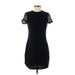 Banana Republic Casual Dress - Mini Crew Neck Short sleeves: Black Print Dresses - Women's Size 2