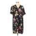 GP & J Baker for H&M Casual Dress - Shift V Neck Short sleeves: Black Floral Dresses - Women's Size 2