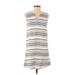 BeachLunchLounge Casual Dress - Shift: Gray Stripes Dresses - Women's Size X-Small