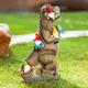 Malister 14 Inch Dinosaur Gnomes Garden Statues for Fall Winter Garden Decor, Garden Gnomes Statues Outdoor Decor, Outdoor Statues for Patio, Lawn, Yard Decorations Outdoor, Housewarming Garden Gifts