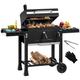 YITAHOME XXL Charcoal Smoker BBQ, Portable Barbecue Grill with Cast Iron Grate & Height Adjustable Deluxe Enamel Charcoal Pan for Party, Camping, Patio, Garden, Comes with Kitchen Tong and Glove