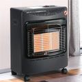 Warmiehomy Small Portable Gas Heater 4.2kw Free Standing Calor Gas Heater Indoor with 3 Heating Settings, Wheels, Regulator, Hose, Butane Cabinet Heater for Home, Office, Workshop, Camping, Black