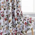 Amidoudou 1 Pair Back Tab Pencil Pleat Bird Curtains Room Darkening Floral Curtains for Living Room (66"x90")