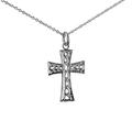 British Jewellery Workshops Silver 24x17mm knot embossed Celtic Cross with a 1mm wide rolo Chain 18 inches