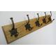 Ironmongery World® 9 sizes SOLID OAK WOODEN HANDMADE COAT RACK HANGER HANGING PEGS BOARD RAIL 126-GNER (GNER- 10 HOOKS-108CM)