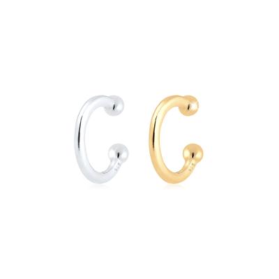 Paar Ohrhaken ELLI "Earcuff Set Bicolor 925 Sterling Silber vergoldet", silber, Ohrringe, Damen, OneSize, ohne Stein, Silber 925 (Sterlingsilber) Image