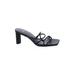 Zara Heels: Slide Chunky Heel Casual Black Solid Shoes - Women's Size 37 - Open Toe