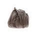 Victoria Leather Leather Satchel: Pebbled Gray Print Bags