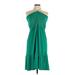 American Eagle Outfitters Casual Dress - A-Line Halter Sleeveless: Green Print Dresses - Women's Size Large