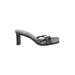 Zara Heels: Slip On Chunky Heel Casual Black Print Shoes - Women's Size 38 - Open Toe