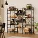 Tall Industrial Bookcases with 11 Open Display Shelves