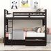 Twin over Twin Wood Bunk Bed Storage Bed with Two Drawers