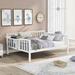 Kids Bedroom Daybed Wood Sofa Bed with Foldable Shelves on Both Sides