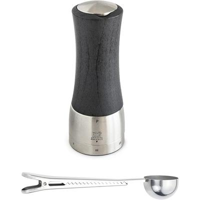 Peugeot - Madras u'Select Manual Pepper Mill Gift Set - Adjustable Grinder - Stainless Steel & Beechwood, Graphite