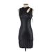Bar III Cocktail Dress - Bodycon High Neck Sleeveless: Black Solid Dresses - New - Women's Size Small