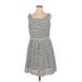 Tiana B. Casual Dress - A-Line Scoop Neck Sleeveless: White Print Dresses - New - Women's Size 16