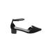 Journee Collection Heels: D'Orsay Chunky Heel Casual Black Print Shoes - Women's Size 8 - Pointed Toe