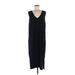 T by Alexander Wang Casual Dress - Midi V-Neck Sleeveless: Black Print Dresses - Women's Size Medium