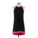 Naked Zebra Casual Dress - Mini: Black Color Block Dresses - Women's Size Small