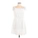 Miss Selfridge Casual Dress - Mini Square Short sleeves: White Print Dresses - Women's Size 10