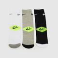 Nike black & white kids smiley crew socks 6 pack