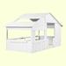 LQ Furniture Solid Wood House Bed Wood in White | 49.1 H x 41.6 W x 79.1 D in | Wayfair GX000938AAK