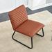 Slipper Chair - Mercer41 Yotam Vegan Leather Slipper Chair Faux Leather in Black | 30 H x 24.4 W x 29.5 D in | Wayfair