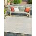 Unique Loom Kafes Indoor/Outdoor Trellis Rug Ivory/Gray 7 10 Square Geometric Scandinavian Flatweave Perfect For Patio Deck Garage Entryway