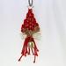 YEAHOO Christmas tree Fortune tree braided rope Hand-woven rope decoration gift hanging bells small pendant(red)