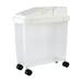 VerPetridure Airtight Rice Storage Container 20 Lbs Bulk Food Container Bin with Wheels and Measuring Cup -Perfect for Rice Flour Cereal Pet Food Storage(White)