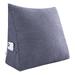 Rounuo Sofa Pillow Linen 23.5x8x20 Inch Foam Wedge Couch Cushion Cover Removable Washable Triangular Reading Pillow Backrest Protect Neck Lumbar for Sofa Bed Floor Decorative - Dark Grey