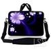 Laptop Skin Shop 14 - 14.9 inch Neoprene Laptop Sleeve Bag Carrying Case with Handle and Adjustable Shoulder Strap - Purple Flower Floral