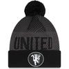 Men's New Era Black Manchester United Engineered Sport Cuffed Knit Hat with Pom