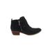 Lucky Brand Ankle Boots: Black Solid Shoes - Women's Size 5 1/2 - Almond Toe
