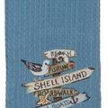 Designs Beach Signs Embroidered Waffle Towel