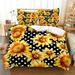 3Pcs Luxury Microfiber Soft Duvet Cover Set with Pillowcases 3D Printing Digital Printing Polyester Flower 3 Piece Floral Print California King Duvet Cover Set