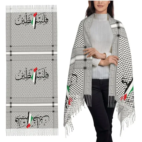 Palästina Flagge Karte Schal für Frauen Winter Herbst Kaschmir Schals und wickeln palä stine nsische große Schal Schal für Damen