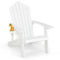 Weather Resistant HIPS Outdoor Adirondack Chair with Cup Holder-White