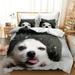 Duvet Cover Cut Animal Dog 3D Digital Printing Quilt Set Comforter Cover Set Soft Microfiber Duvet Cover with Zipper Pillow Shames