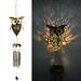 Teissuly New Solar Owl Wind Chime Lamp Outdoor Decoration Courtyard Garden Hanging Lamp