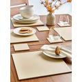 Very Home Set Of 8 Beige/Cream Reversible Faux Leather Placemats And Coasters