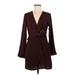 Topshop Casual Dress - Wrap: Burgundy Dresses - Women's Size 6