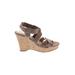 CL by Laundry Wedges: Tan Print Shoes - Women's Size 9 - Open Toe