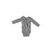 Carter's Long Sleeve Onesie: Gray Marled Bottoms - Size 12 Month