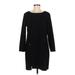 Vince Camuto Casual Dress - Mini Crew Neck Long sleeves: Black Print Dresses - Women's Size Medium