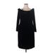 Alex Evenings Casual Dress - Sheath Boatneck 3/4 sleeves: Black Solid Dresses - Women's Size 18