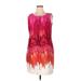 Calvin Klein Casual Dress - Shift: Red Paint Splatter Print Dresses - New - Women's Size 14