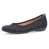 Ballerina GABOR, Damen, Gr. 38, blau (nachtblau), Nubukleder, sportlich, Schuhe, Slipper, Businessschuh, Halbschuh mit Hovercraft Luftkammerlaufsohle