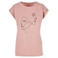 T-Shirt MISTERTEE "Damen Ladies One Line Extended Shoulder Tee" Gr. XS, rosa (duskrose) Herren Shirts Print